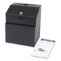 Safco Steel Suggestion Box - External Dimensions: 7.2" Width x 6" Depth x 8.5" Height - 25 x Card - Key Lock Closure - Steel - Black Product Image 