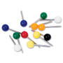 GEM Round Map Tacks, 3/16" Head, 3/8" Long, 250/BX, Assorted (GEMMTA250) View Product Image