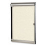 Ghent Silhouette 1 Door Enclosed Ivory Vinyl Bulletin Board w/Satin/Black Aluminum Frame, 27.75x42.13, Ships in 7-10 Business Days (GHESILH20412) View Product Image