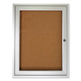 Ghent 1 Door Enclosed Natural Cork Bulletin Board with Satin Aluminum Frame, 24 x 36, Tan Surface, Ships in 7-10 Business Days (GHEPA13624K) View Product Image