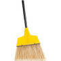 Genuine Joe Angle Broom - Polyvinyl Chloride (PVC) Bristle - 47" Handle Length - 54.5" Overall Length - Steel Handle - Yellow Product Image 