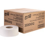 Genuine Joe Jumbo Jr Dispenser Bath Tissue Roll - 2 Ply - 3.30" Width x 500 ft Length - 8.88" Roll Diameter - White - Fiber Product Image 
