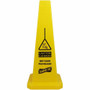 Genuine Joe Bright 4-sided Caution Safety Cone - English, Spanish - 10" Width x 24" Height x 10" Depth - Cone Shape - Stackable - Industrial - (GJO58880) Product Image 