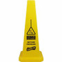 Genuine Joe Bright 4-sided Caution Safety Cone - English, Spanish - 10" Width x 24" Height x 10" Depth - Cone Shape - Stackable - Industrial - (GJO58880) Product Image 