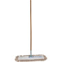 Genuine Joe Dust Mop Complete Combo - 24" Width Cotton Head - 60" Length x 0.94" Diameter Wood Handle - Swivel Head, Lightweight, Chrome Plated, Absorbent, Rust Resistant, Reinforced, Refillable Product Image 