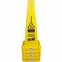 Genuine Joe Bright 4-sided Caution Safety Cone - English, Spanish - 10" Width x 24" Height x 10" Depth - Cone Shape - Stackable - Industrial - (GJO58880CT) Product Image 