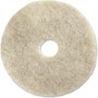 Genuine Joe 20" Natural Light Floor Pad - 20" Diameter x 1" Thickness - Buffing, Floor - 1500 rpm to 3000 rpm Speed Supported - Flexible, Resilient, Soft, Non-abrasive, Dirt Remover - Fiber, Resin Product Image 