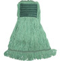 Genuine Joe Synthetic Blend Medium Mophead - Medium - Looped Ends, Durable, Launderable, Headband - Rayon, Cotton, Rayon, Fiber - Green - 16 oz Product Image 