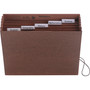 Smead Six-Pocket Subject File with Insertable Tabs, 5.25" Expansion, 6 Sections, Elastic Cord, 1/5-Cut Tabs, Letter Size, Redrope View Product Image