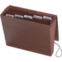 Smead Six-Pocket Subject File with Insertable Tabs, 5.25" Expansion, 6 Sections, Elastic Cord, 1/5-Cut Tabs, Letter Size, Redrope View Product Image