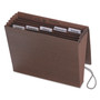 Smead Six-Pocket Subject File with Insertable Tabs, 5.25" Expansion, 6 Sections, Elastic Cord, 1/5-Cut Tabs, Letter Size, Redrope View Product Image