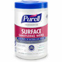 PURELL Foodservice Surface Sanitizing Wipes - Ready-To-Use - 10" Length x 7" Width - Rinse-free, Fragrance-free, Durable - 110/Tub Product Image 