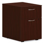 HON Mod Mobile Pedestal, Left or Right, 2-Drawers: Box/File, Legal/Letter, Traditional Mahogany, 15" x 20" x 20" (HONPLPMBFLT1) View Product Image