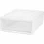 IRIS Stackable Storage Box Drawer - External Dimensions: 19.6" Length x 15.8" Width x 7" Height - 5.50 gal - Stackable - Plastic - Clear, White Product Image 
