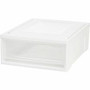 IRIS Stackable Storage Box Drawer - External Dimensions: 19.6" Length x 15.8" Width x 7" Height - 5.50 gal - Stackable - Plastic - Clear, White Product Image 