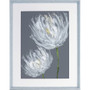 Lorell White Flower II Framed Abstract Art - 27.50" x 35.50" Frame Size - Gray, White Product Image 