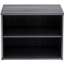 Lorell Relevance Series Storage Cabinet Credenza w/No Doors - 23.1" Height x 29.5" Width x 22" Depth - 2 Shelve(s) - Finish: Weathered Charcoal, Laminate Product Image 