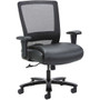 Lorell Heavy-duty Mesh Back Task Chair - Black Seat Color - Leather, Polyurethane Seat Material - Black - Armrest Product Image 