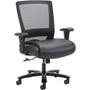 Lorell Heavy-duty Mesh Back Task Chair - Black Seat Color - Leather, Polyurethane Seat Material - Black - Armrest Product Image 