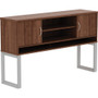Lorell Relevance Series Freestanding Hutch - 36" Height x 59" Width x 15" Depth - 3 Shelve(s) - Finish: Walnut Laminate Product Image 