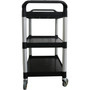 Lorell Utility Cart, Plastic, 300 lb Cap, 42"x20"x38", Black (LLR03610) View Product Image