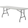 Lorell Extra-Capacity Ultra-Lite Folding Table - Light Gray Top - Dark Gray Base - 750 lb Capacity - 72" Table Top Width x 30" Table Top Depth - 29.25" Height Product Image 