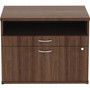 Lorell Walnut Open Shelf File Cabinet Credenza - 2-Drawer (LLR16231) View Product Image