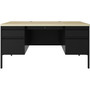 Lorell Desk, Double-Pedestal, 60"x30"x29-1/2", Maple/Black (LLR03155) View Product Image