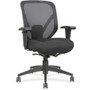 Lorell Executive Self-tilt Mesh Mid-back Office Chair - Fabric Seat Material - Fabric Back Material - 5-star Base - Black Product Image 