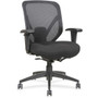 Lorell Executive Self-tilt Mesh Mid-back Office Chair - Fabric Seat Material - Fabric Back Material - 5-star Base - Black Product Image 