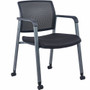 Lorell Mesh Back Guest Chair with Casters - Black Seat Color - Fabric Seat Material - High Back - Square Base Product Image 