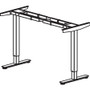 Lorell Sit-to-Stand Base, f/48"-72" Tabletop, 3-Tier, 24"-50"H, BK (LLR25945) View Product Image