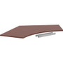 Lorell Relevance Series Curve Worksurface for 120 Workstations - Mahogany Rectangle Top - Contemporary Style - 47.25" Table Top Length x 34.13" Table Top Width x 1" Table Top Thickness - Assembly Required Product Image 