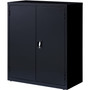 Lorell Fortress Series Storage Cabinet - 36" Width x 18" Depth x 42" Height - 3 x Shelf(ves) - Recessed Locking Handle, Hinged Door, Durable - Black - Powder Coated Product Image 