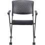 Lorell Nesting Chairs w/Arms, 24-3/8"x22-7/8"x35-3/8", 2/CT, BK (LLR41847) View Product Image