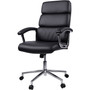 Lorell Hi-Back Chair, Leather/Black (LLR20018) View Product Image