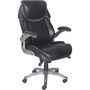 Lorell Wellness by Design Mesh Executive Office Chair - Black Seat Color - Bonded Leather Seat Material - Black Back Color - Bonded Leather Back Material - High Back Product Image 