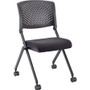 Lorell Upholstered Foldable Nesting Chairs - Black Seat Color - Fabric Seat Material - Black Back Color - Plastic Back Material - Metal Frame Material Product Image 
