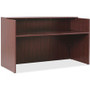Lorell Essentials Series Front Reception Desk - x 1" Thickness Top, 42.5" Height x 72" Width x 36" Depth Desk - Finish: Mahogany Laminate - Durable - For Office Product Image 
