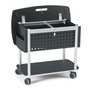 Safco Scoot Mobile File, Metal, 2 Shelves, 2 Bins, 29.75" x 18.75" x 27", Black/Silver View Product Image