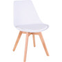 Lorell Curved Modern Shell Guest Chair - Fabric Seat Material - Four-legged Base - White - Plastic Product Image 