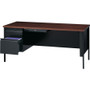 Lorell Desk, Left-Pedestal, Steel, 66"x30"x29-1/2", Walnut/Black (LLR60918) View Product Image