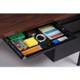 Lorell Desk, Left-Pedestal, Steel, 66"x30"x29-1/2", Walnut/Black (LLR60918) View Product Image