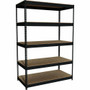 Lorell Fortress Riveted Shelving - 5 Shelf(ves) - 72" Height x 48" Width x 24" Depth - Rust Resistant - 28% Recycled - Black Product Image 