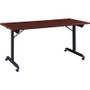 Lorell Mobile Folding Training Table - Rectangle Top - Powder Coated Base - 200 lb Capacity - 63" Table Top Width - 29.50" Height x 63" Width x 24" Depth - (LLR60735) Product Image 