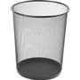 Lorell Mesh Waste Bin - 4.70 gal Capacity - Round - 14.3" Height x 12" Diameter - Steel - Black Product Image 