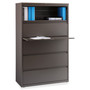 Lorell Lateral File, 5-Drawer, 42"x18-5/8"x67-5/8", Medium Tone (LLR60473) View Product Image