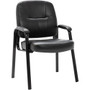 Lorell Chadwick Series Guest Chair - Black Seat Color - Leather Seat Material - Black Frame Color - Steel Frame Material - Black Product Image 