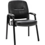 Lorell Chadwick Series Guest Chair - Black Seat Color - Leather Seat Material - Black Frame Color - Steel Frame Material - Black Product Image 