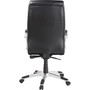 Lorell Executive High-back Chair with Flexing Arms - Powder Coated Frame Color - 5-star Base - Black, Silver - Bonded Leather Product Image 